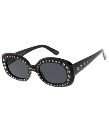 7509RH Women’s Plastic Medium Rounded Rectangular Rhinestone Frame