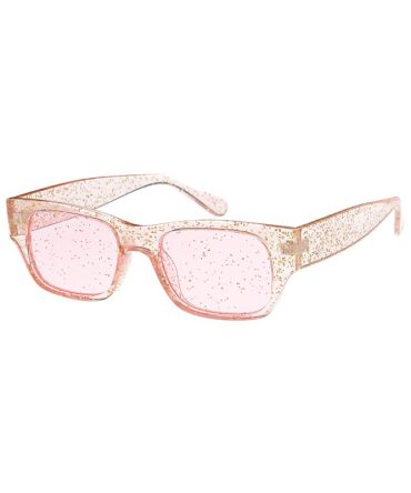 7575CRY/GLT Women’s Plastic Medium Rectangular Crystal Color Glitter Frame w/ Glitter Lens