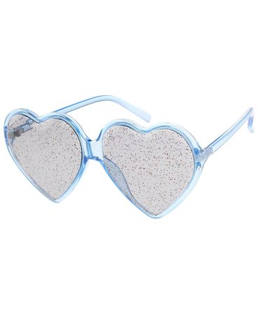 7600HRT/GLT Women’s Plastic Large Heart Frame w/ Diamond Edged Glitter Lens