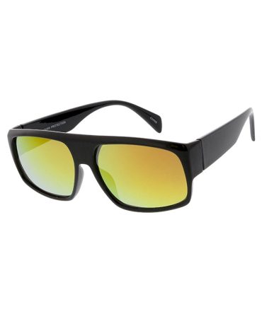 7699ME/RV Men’s Plastic Casual Medium Thick Flat Top Frame w/ Color Mirror Lens