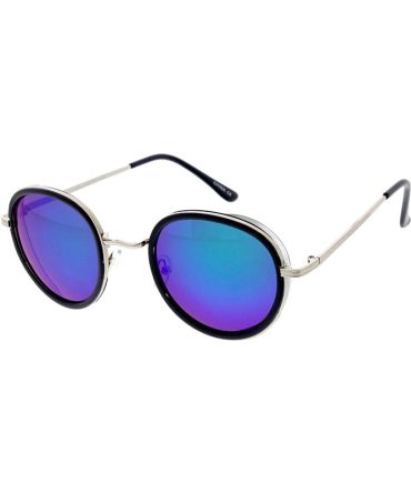 3789RV Unisex Combo Medium Round Hipster Frame w/ Color Mirror Lens
