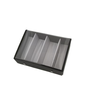 [4-PACK] HT-8023CLR 4-piece Personal Display Tray w/ Clear Cover