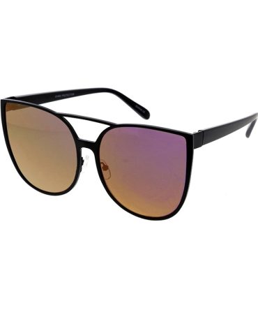 4275RV Women’s Metal Oversized Cat Eye Frame w/ Color Mirror Lens