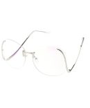 4548CLR Women’s Metal Oversized Hexagonal Wire Frame w/ Clear Lens