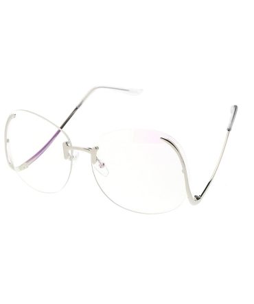 4535CLR Women’s Large Metal Rimless Blue Light Filtering Clear Lens Computer Glasses