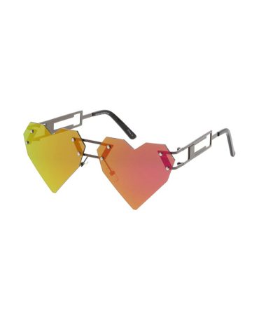 4541HRTRV Women’s Metal Medium Rimless Heart Shape Frame w/ Color Mirror Lens
