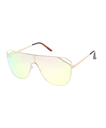 4572RV Women’s Metal Large Rectangular Shield Frame w/ Color Mirror Lens