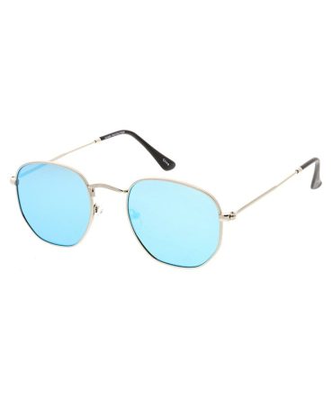 4672REV Unisex Classic Metal Rounded Square Small Frame w/ Spectrum Color Mirror Lens