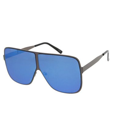 4751RV Unisex Metal Oversized Round Square Flat Frame w/ Color Mirror Lens