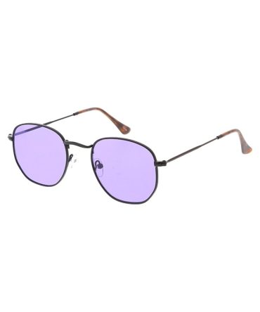 4795COL Unisex Classic Metal Rounded Square Small Hipster Frame w/ Color Lens