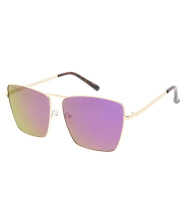 4805RV Women’s Metal Large Square Frame w/ Color Mirror Lens