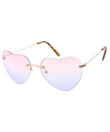 4875HRT Women’s Metal Medium Rimless Heart Frame w/ Two Tone Lens