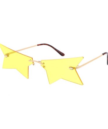 4976 Unisex Metal Medium Rimless Semi Star Novelty Lens