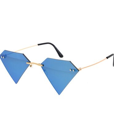 4979RV Unisex Metal Medium Rimless Diamond Novelty Frame w/ Color Mirror Lens