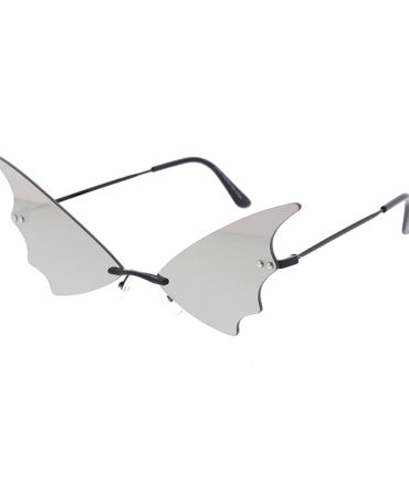 5002RV Unisex Metal Small Batwing Lens Novelty Frame w/ Color Mirror Lens