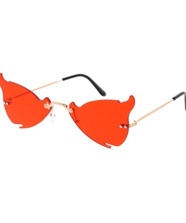 5003 Unisex Metal Medium Devil’s Horn Rimless Novelty Frame