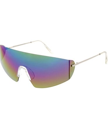 5028 Unisex Metal Large Futuristic Rimless Shield Frame