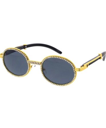 5083RH Unisex Metal Medium Oval Vintage Inspired Rhinestone Encrusted Frame