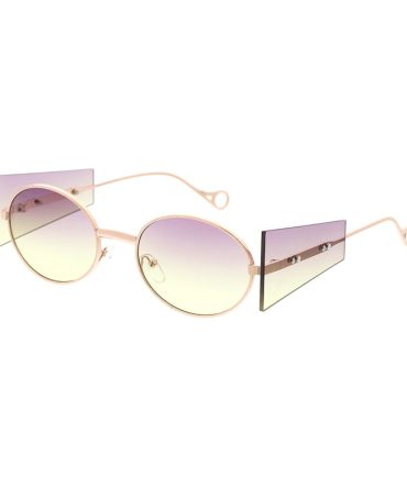 5094COL Women’s Metal Small Fashion Oval Rim Frame w/ Side Shields and Two Tone Lens