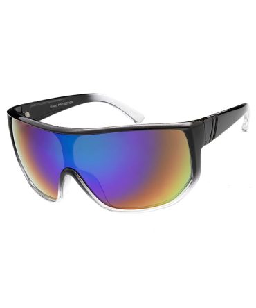 6050ME/RV Men’s Plastic Casual Oversized Shield w/ Color Mirror Lens