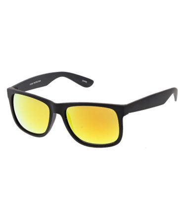 6079RV Men’s Casual Plastic Square Soft Rubberized Finish Frame w/ Color Mirror Lens