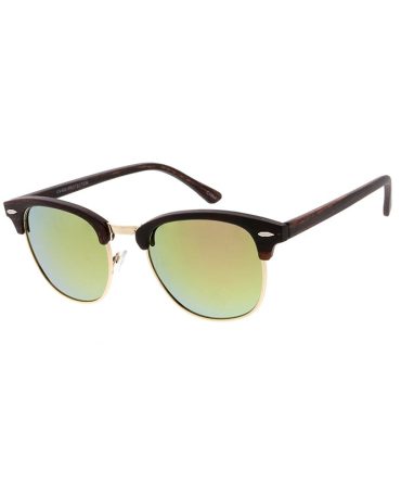 6822RV Unisex Combo Standard Clubber Frame w/ Woodgrain Print and Color Mirror Lens