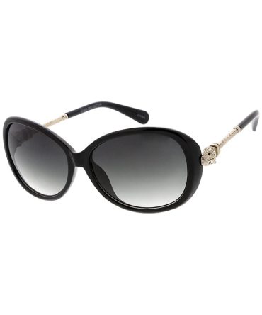 7857 Women’s Plastic Medium Oval Frame w/ Leopard Metal Accent