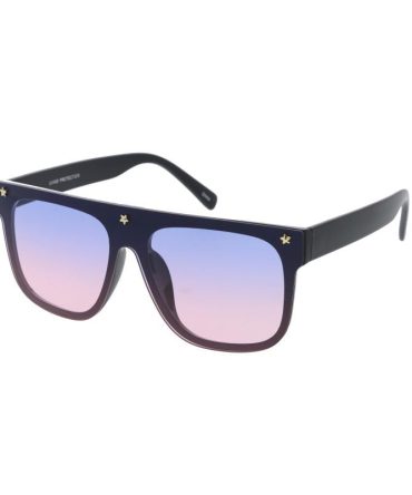 7946 Women’s Plastic Medium Flat Top Rimless Shield Frame w/ Star Rivets
