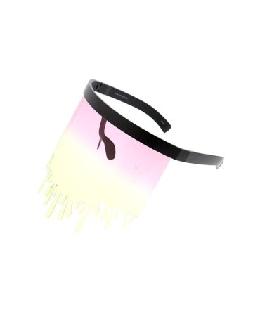 7957COL Unisex Plastic Oversized Novelty Dripping Fashion Face Shield w/ Two Tone Lens (6-pack)