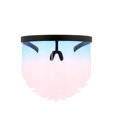7959COL Unisex Plastic Oversized Novelty Feathered Edge Fashion Face Shield w/ Two Tone Lens (6-pack)