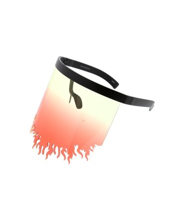 7961COL Unisex Plastic Oversized Novelty Flame Edge Fashion Face Shield w/ Two Tone Lens (6-pack)