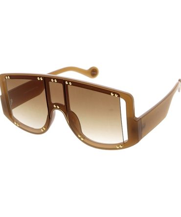 80036 Women’s Plastic Large Rectangular Studded Shield Frame w/ Dropped Temple