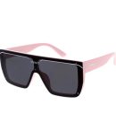 80094 Unisex Plastic Large Rectangular Shield Frame w/ Pinstripe Design
