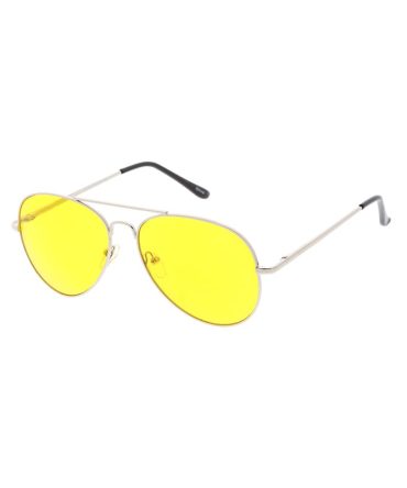 3561YEL/MH Unisex Standard Metal Aviator Spring Temples w/ Yellow Lens