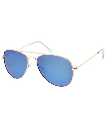 3686GLD/RV Unisex Metal Standard Aviator Matte Gold Frame w/ Color Mirror Lens