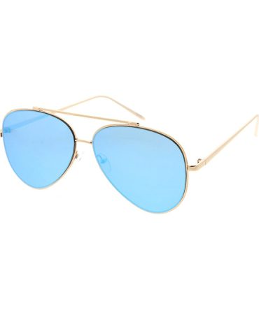 3964REV Unisex Metal Large Aviator Flat Frame w/ Spectrum Color Mirror