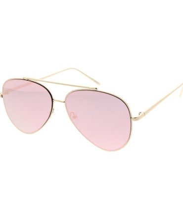 4076PNK/REV Women’s Metal Large Aviator Flat Frame w/ Spectrum Pink Color Mirror (Single Color)