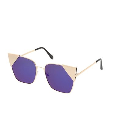 4527RV Women’s Metal Large Cat Eye Frame w/ Color Mirror Lens