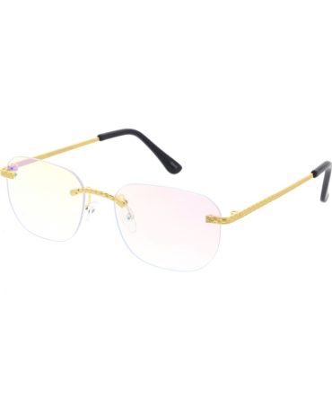 5129REV Unisex Metal Medium Vintage Inspired Square Rimless Frame w/ Spectrum Color Lens