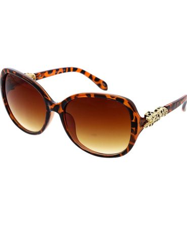7084 Women’s Plastic Large Square Frame w/ Leopard Accent