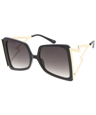 7576 Women’s Plastic Oversized Frame w/ Open Zig Zag Arms