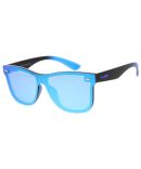 7821KSH/RV KUSH Plastic Large Rimless Shield Rectangular Frame w/ Color Mirror Lens