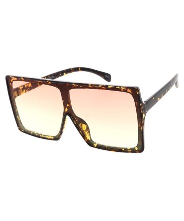 7804COL Women’s Plastic Oversized Rectangular Shield Frame w/ Two Tone Lens