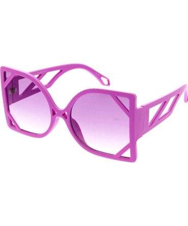 80081COL Women’s Plastic Large Geometric Cut Out Color Frame w/ Color Lens