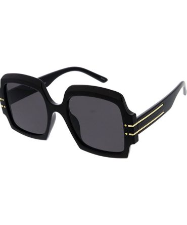 80096 Women’s Plastic Large Geometric Vintage Inspired Frame w/ Metal Temple Accent