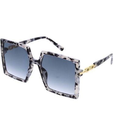 80147 Women’s Plastic Large Square Frame w/ Chain Temple Accent