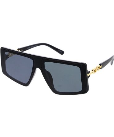 80182 Unisex Plastic Large  Flat Top Frame w/ Metal Accent