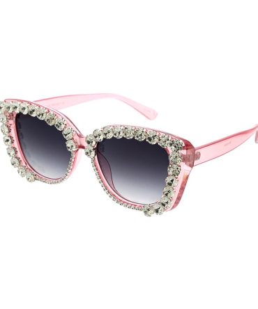 80186RH Women’s Plastic Large Cat Eye Rhinestone Frame
