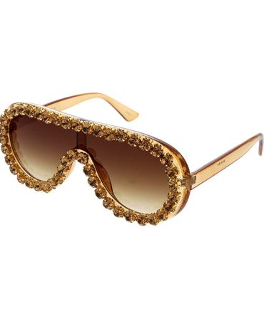 80187RH Women’s Plastic Large Aviator Rhinestone Frame