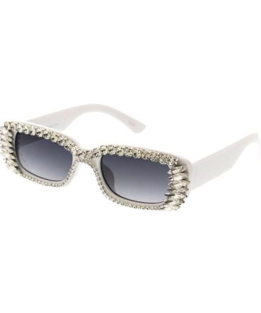 80188RH Women’s Plastic Medium Rectangular Hipster Vintage Inspired Frame w/ Diamond Accent border